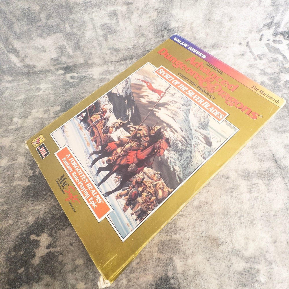AD&D Secret of the Silver Blades Macintosh CIB Big Box Floppy SSI 1994 Retro
